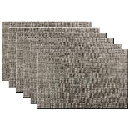 Placemats Place Mats Indoor Set of 6 Washable Easy to Clean PVC Placemat (Placemats Set of 6, Camel) - color: Camel, size: placemats set of 6