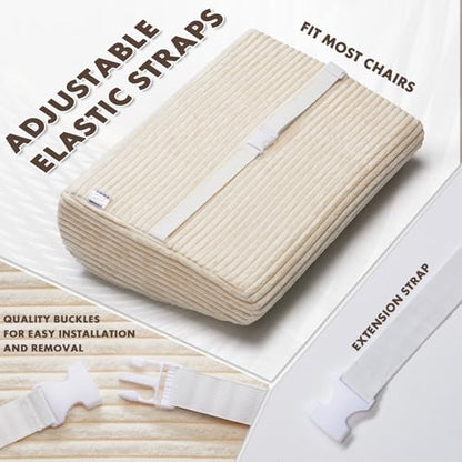 Large Lumbar Cushion Lumbar Support Pillow, Ergonomic Lumbar Pillow with Machine Washable, Help Relieve Pain of Back, Lumbar, Tailbone and Sciatic Nerve Support. (Beige) - color: Beige