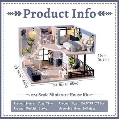 DIY Miniature Dollhouse Kit - Tiny House Modern Mini Scene Kit 3D Puzzles for Adults and Teenagers, Gifts for Women Teenagers Craft Lovers (Cozy Time) - style: Cozy Time