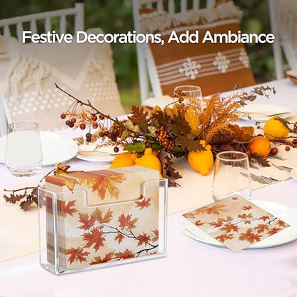 HBlife Acrylic Paper Napkin Holder for Kitchen - Clear Waterproof Vertical Stand, for 6.5"x6.5" Disposable Luncheon Paper Dispenser, Modern Square Table Tray for Dinner, Hotel, Restaurant, Bar, Party - color: Clear Luncheon Holder
