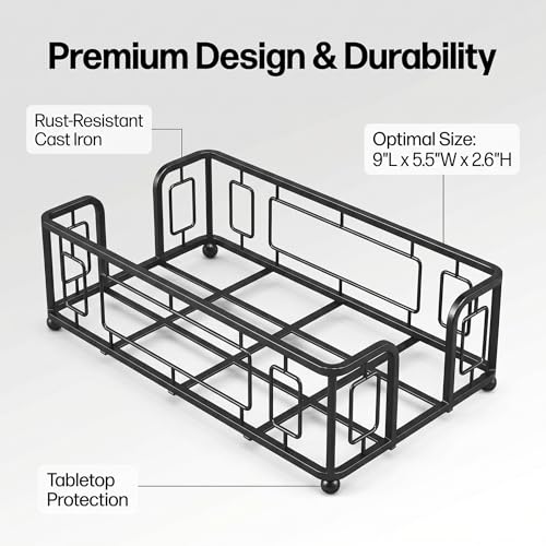 Guest Towel Holder Tray for Bathroom Countertop, Black Metal | Guest Bathroom, Powder Room & Vanity Use - color: H - Black Guest Towel Holder Tray, size: Guest Towel Holder