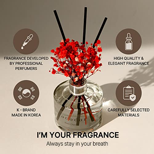 COCODOR Reed Diffuser Set with Preserved Baby's Breath with Sticks/April Breeze / 6.7oz / Scent Fragrance Oil Diffuser for Bedroom Bathroom Home Decor - size: Real Flower/6.7Ounce/1Pack