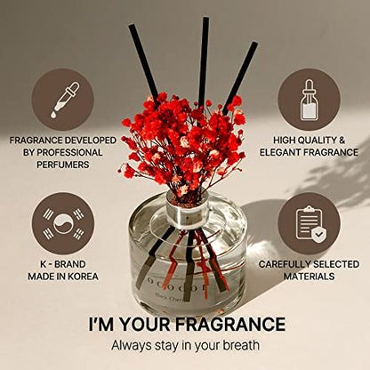 COCODOR Reed Diffuser Set with Preserved Baby's Breath with Sticks/April Breeze / 6.7oz / Scent Fragrance Oil Diffuser for Bedroom Bathroom Home Decor - size: Real Flower/6.7Ounce/1Pack