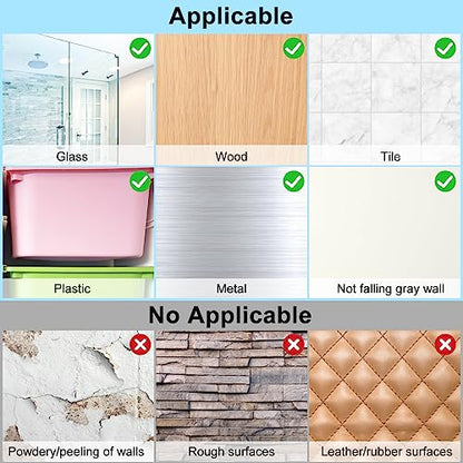 15 Pack Shower Caddy Adhesive Replacement, Shower Shelf Adhesive No Drilling, Adhesive Hooks for Showe Caddy, Soap Holder, and Kitchen Racks