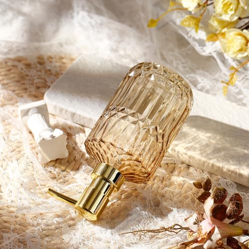 YunNasi Soap Dispenser with Pump Refillable | Liquid Hand Soap Dish Soap Dispensers for Bathroom Counter, Kitchen Sink, Amber - color: Amber