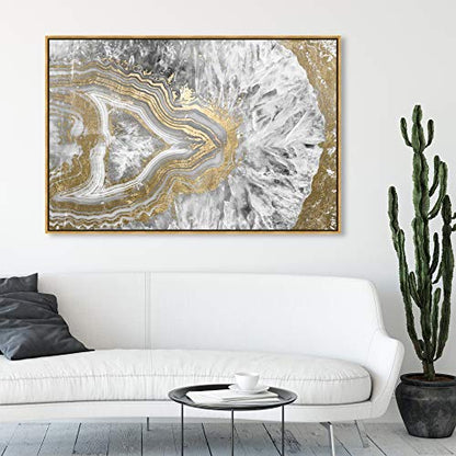 The Oliver Gal Artist Co.Abstract Framed Wall Art Canvas Prints 'Agate Geode Crystal' CrystalsAbstract Framed Wall Art Canvas Prints 'Agate Geode Crystal' Crystals54" x 36"Gold Frame1.0Count - size: 36"L x 54"W, style: Gold Frame