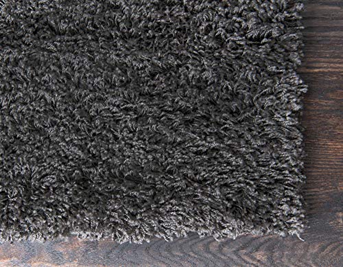 Unique Loom Solid Shag Collection Area Rug (2' x 3' 1" Rectangle, Graphite Gray) - color: Graphite Gray, size: 2' x 3'1" (Rectangular)
