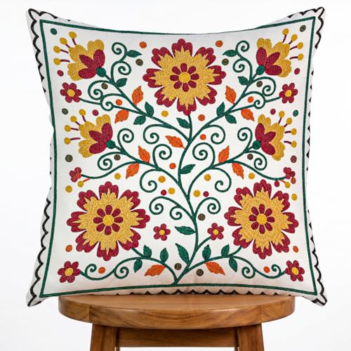Floral Pillow Cover, Spring Summer Floral Double Sided Printed Throw Pillow Covers Home Decor, Pillowcase Cushion Cover for Bedroom Sofa Farmhouse Living Room, 18x18Inch (Yellow Flower) - color: Yellow Flower