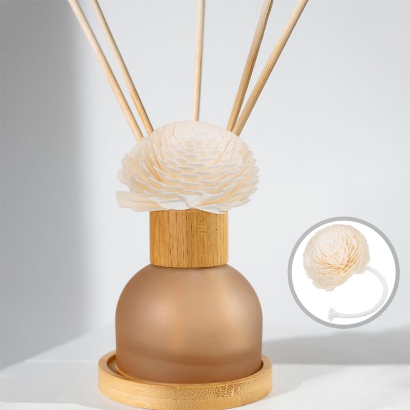 2Pcs Flower Essential Oil Diffuser with Bendable Cotton Rope for Home, Office and Car - Faux Flower Head Fragrance Diffuser Decorative Blossom for Home Office