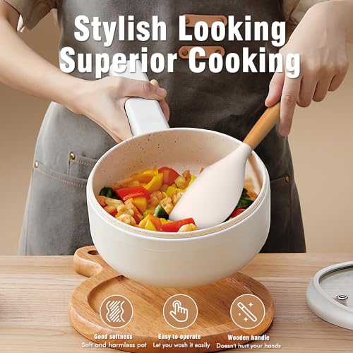 Silicone Cooking Utensils Set - AVGPD Silicone Kitchen Utensils for Cooking Wooden Handles, 446°F Heat Resistant Kitchen Utensil Spatula Sets w Holder, Gadgets for Non-Stick Cookware BPA FREE (Khaki) - color: Khaki