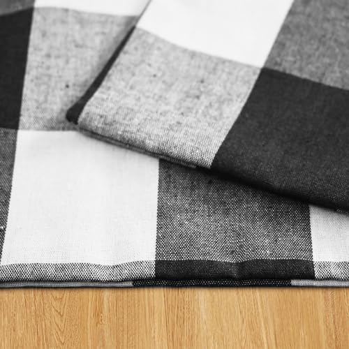 Black & White 2 Side Cotton Buffalo Check Placemats Set of 4 Heat Resistant Dining Table Place Mats for Kitchen Table, 12 x 18 inches - color: Plaids Black & White, size: Rectangular Placemats 12" x 18"