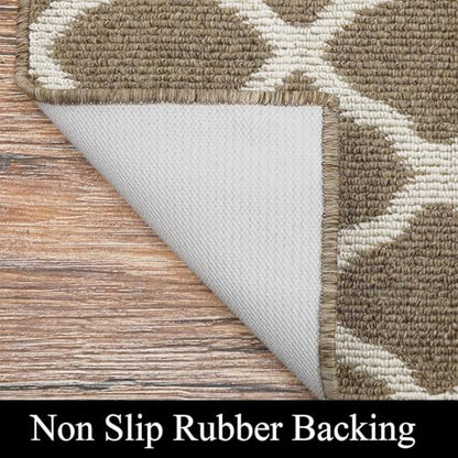 SHACOS Runner Rug 2x8 ft Washable Entryway Runner Rugs Non Slip Rubber Backing Hallway Rug Runner Stain Resistant Kitchen Carpet Runners, Brown - color: Brown, size: 2' x 8'