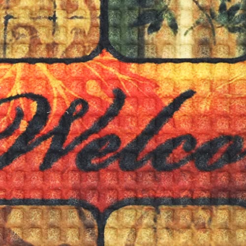 Sunnydaze Indoor Entrance Mat - Low Profile, Nonslip Design - Doormat Perfect for the Mudroom, or Entryway - 17.5" x 29" - Brown Floral