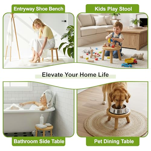 Wood Plant Stands 5-Pack Indoor, Plant Stool, Dark Brown | Premium carbonized pine with moisture-resistant, burr-free finish, Snap together in 60 seconds, no tools needed - color: Dark Brown, size: 5-Pack