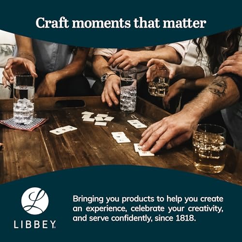Libbey Hoops Tumbler and Rock Glass Set, Two Sized Nostalgic Retro Glass Cups Set, Dishwasher Safe Glasses Drinking Set of 16 for Any Occasion - color: 09 - Hoops