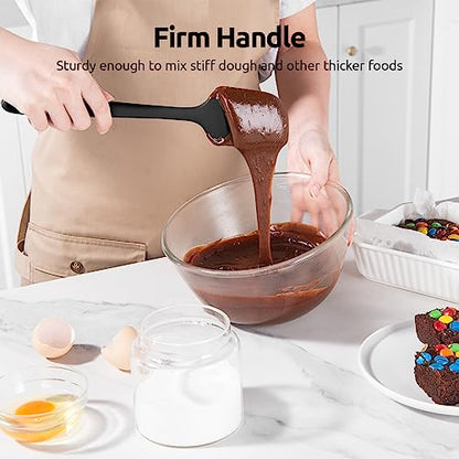 U-Taste 600ºF Heat Resistant Food Grade Silicone Spatula Set of 3, and 480℉ Heat-Resistant Food-Grade Non-Stick Firm Cooking Tong 9 inch (Black)