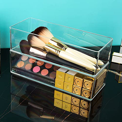 JessLab Acrylic Organizers, Bathroom Organizer for Drawer, Cosmetic Display Cases for Vanity, Countertop, Desk, Kitchen, and Makeup Storage, 1-Section - style: 1 Compartment