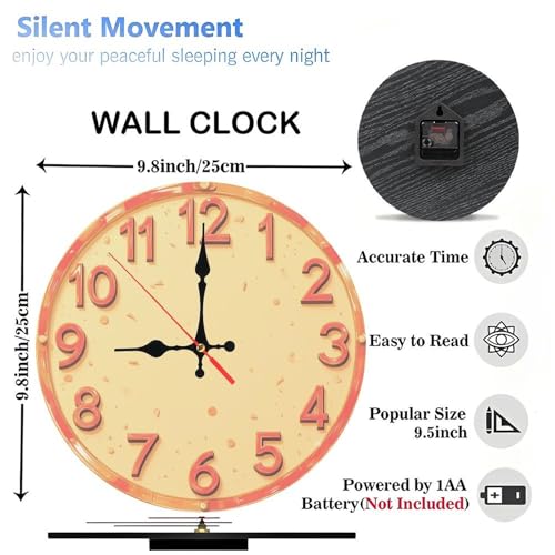 Minimalist Warm-Toned Numerals Farmhouse Wooden Wall Clock 25cm*25cm