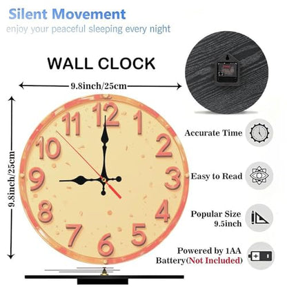 Minimalist Warm-Toned Numerals Farmhouse Wooden Wall Clock 25cm*25cm