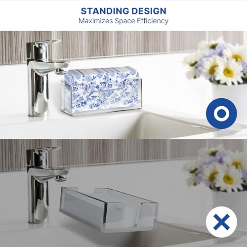 Acrylic Guest Towel Holder, Clear Bathroom Countertop Caddy | Disposable Hand Towels & Vanity Storage - color: A - Acrylic Guest Towel Holder, size: Guest Towel Holder