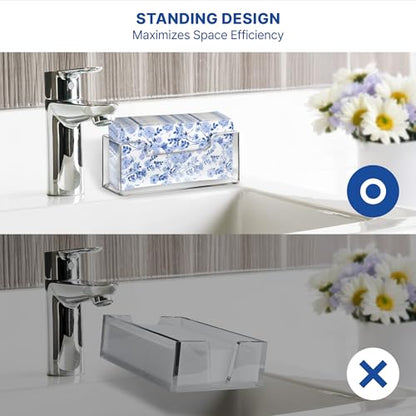Acrylic Guest Towel Holder, Clear Bathroom Countertop Caddy | Disposable Hand Towels & Vanity Storage - color: A - Acrylic Guest Towel Holder, size: Guest Towel Holder