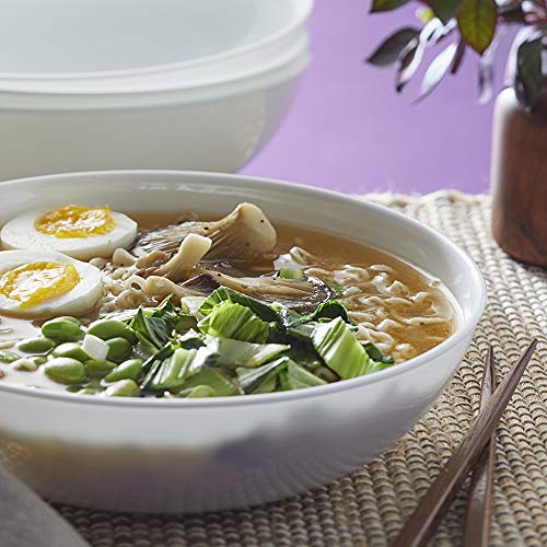 Corelle 4-Pc Meal Bowls Set Service for 4, Durable and Eco-Friendly 9-1/4-Inch Glass Bowls, Compact Stack Bowl Set, Microwave and Dishwasher Safe, White, 46 Ounces - size: 46oz Meal Bowls