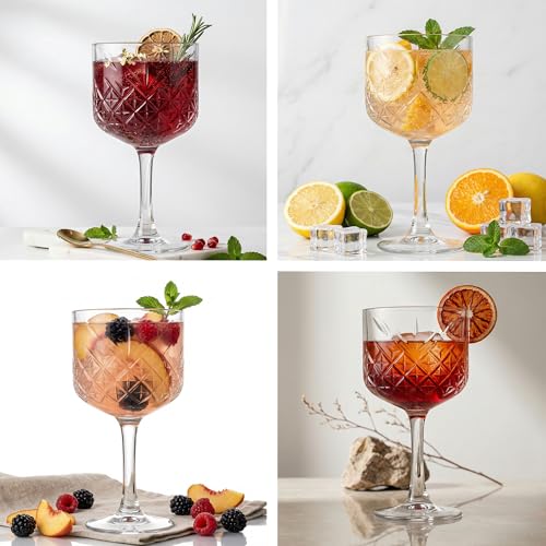 Extra Large Vintage Coupe Glass Set of 2, Crystal Design Cocktail Glasses, Long Stem Martini Margarita Champagne Wine Goblet, Elegant Barware for Home & Parties (16.9oz/500ml) (Queen Set of 2)