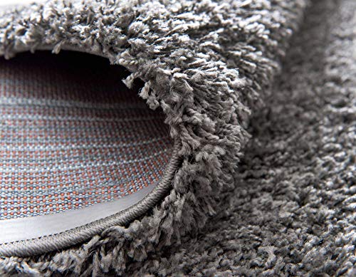 Unique Loom Solid Shag Collection Area Rug (2' x 3' 1" Rectangle, Graphite Gray) - color: Graphite Gray, size: 2' x 3'1" (Rectangular)