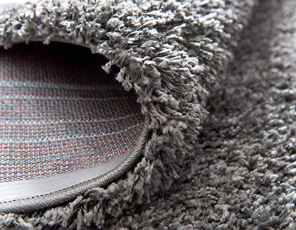 Unique Loom Solid Shag Collection Area Rug (2' x 3' 1" Rectangle, Graphite Gray) - color: Graphite Gray, size: 2' x 3'1" (Rectangular)