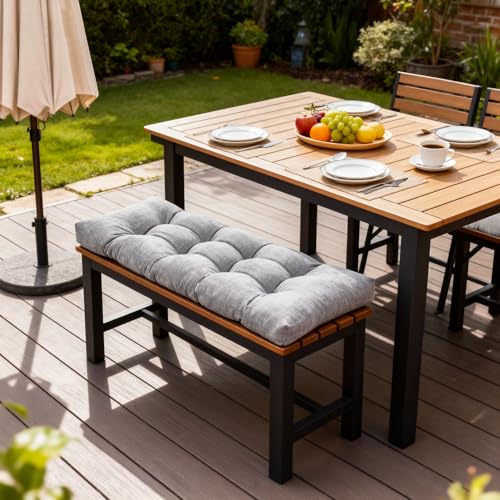 ROFIELTY Custom Bench Cushions | Waterproof Window Seat Cushion Indoor,Non-Slip Tufted for Patio Furniture/Swing Seat/ Piano Bench