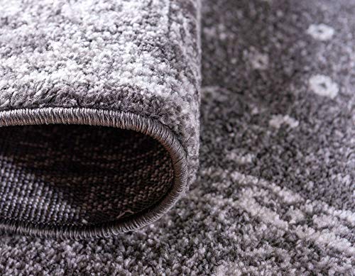 Unique Loom Bromley Collection Area Rug - Midnight (5' 1" Round, Dark Gray/ Gray) - color: Dark Gray/Ivory, size: 5'1" (Round)