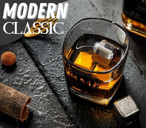 Whisky Gifts for Men, Personalized Initial Whiskey Glass with Whiskey Stones for Dad, Boyfriend, Best Friends, Coworkers, Husband, Brother, Uncle and Boss on Father's Day, Boss Day and Birthday - M - color: M