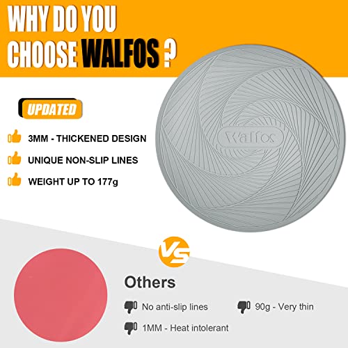 Silicone Microwave Mats, Walfos Heat Resistant Multi-Purpose Microwave Trivet Mat, Non-Slip, BPA Free and Dishwasher Safe, Perfect for Microwave, Oven and Hot Pan, 2 Pieces - style: 12in, 2 Grey Microwave Mat