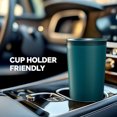 Ideus 17 oz Travel Coffee Mug, Double Wall Vacuum Stainless Steel Insulated Coffee Tumbler With Lid, Splash-Proof & Cup Holder Friendly, Keeps Drinks Hot/Cold, Dishwasher Safe, Peacock Blue - color: Teal Blue