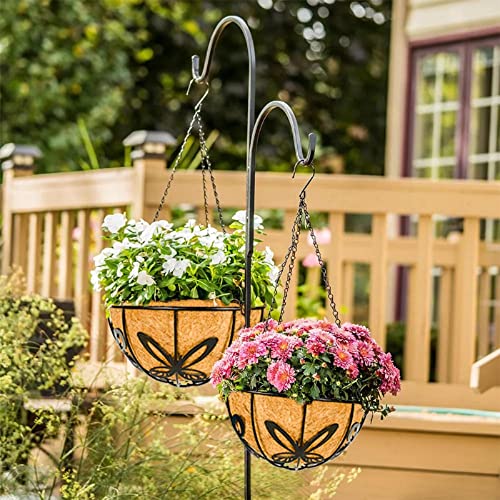 Kingbuy Metal Hanging Planter Basket with Coconut Fiber Liner Chain Wire Plant Holder 10 Inch Flower Pot for Indoor Outdoor Decor, Butterfly Pattern, 2 Pack - size: 10 Inch, style: Butterfly