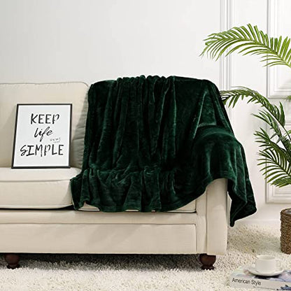 NANPIPER Fleece Blankets, Super Soft Flannel Fuzzy Blanket for Couch, Luxury Cozy Lightweight Microfiber Dog Blanket-Throw Size,Olive Green - color: Olive Green, size: Throw