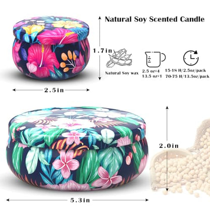 5 Set Highly Scented Candles Gift Set for Home Women, Decorative Natural Soy Wax Aromatherapy Candles for Christmas - 1pc 13.5oz BlackBerry and 4pcs 2.5oz Rose, Lemon, Vanilla and Gardenia Fragrance - size: 4x2.5oz+1x13.5oz