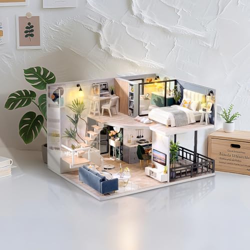 DIY Miniature Dollhouse Kit - Tiny House Modern Mini Scene Kit 3D Puzzles for Adults and Teenagers, Gifts for Women Teenagers Craft Lovers (Cozy Time) - style: Cozy Time