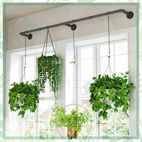Benvo Hanging Plant Chains Flower Pot Hangers with Clips and Hooks 3 Point Replacement Chain Holders for Baskets Bird Feeders Planters and Other Ornaments (24.8 inch Long) - size: 24.8 inch Long