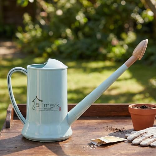 2L Thick Plastic Watering Can with Long Spout – Lightweight Garden Watering Can for Indoor & Outdoor Plants, Flowers, Balcony –Durable & Leakproof (Blue) - color: Blue