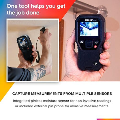 FLIR MR160 Imaging Moisture Meter with IGM Technology: Thermal Imaging, Pin & Pinless Detection, 80x60 Resolution, METERLiNK App, Rechargeable Battery - for Home Inspection & Mold Remediation | 80x60 thermal imager, METERLiNK app, rechargeable, 9999 image