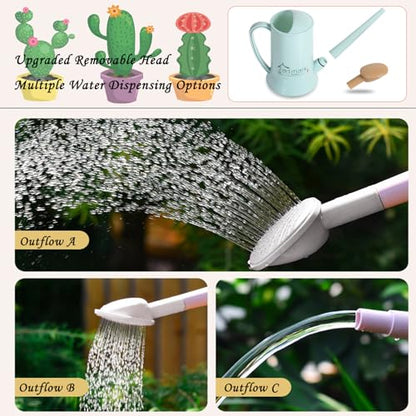 2L Thick Plastic Watering Can with Long Spout – Lightweight Garden Watering Can for Indoor & Outdoor Plants, Flowers, Balcony –Durable & Leakproof (Pink) - color: Pink