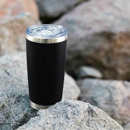 20oz Tumbler with Lid Stainless Steel Tumblers Insulated Mug Black 12P - color: Black