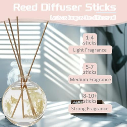 100PCS Reed Diffuser Sticks, 12 Inch Rattan Fiber Sticks Essential Oil Aroma Diffuser Sticks,Long-Lasting Diffuser Replacement Sticks (Brown) - color: Brown, size: 12inch