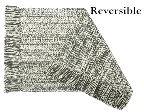 COTTON CRAFT Woven Area Rug - 2 Pack Entryway Rug with Fringe - 22x34 Inch | Grey Natural Reversible Boho Farmhouse Rustic Cotton Throw Rug Carpet - Washable Mat for Bedroom Living Room Kitchen Bathroom - color: Grey - 2 Pack, size: 1'10" x 2'10" (Rectang