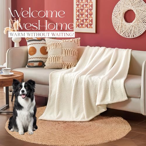 Ailemei Direct Knit Throw Blanket for Bed, Soft Thin Blankets for Sofa, Couch, Camping, Office Chair, Cozy Touch Lightweight Breathable Blanket All Season Use, Cream 50"x70" - color: Cream