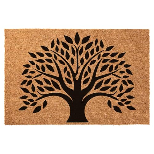 Funny Welcome Front Porch Decor Mat for The Entrance Way Rug with Heavy-Duty Non Slip Outdoor Coconut Coir Doormats 23.6 x 15.7inch (Tree of Life) - color: Tree of Life