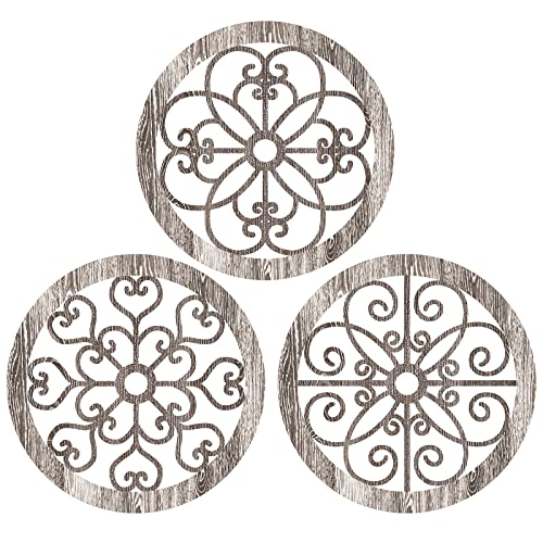 Blulu 3 Pieces Thicken Rustic Wall Decor Farmhouse Wall Art Decor Wood Hanging Decoration for Living Room Bedroom Home Indoor Outdoor Office(Popular Style) - color: Popular Style