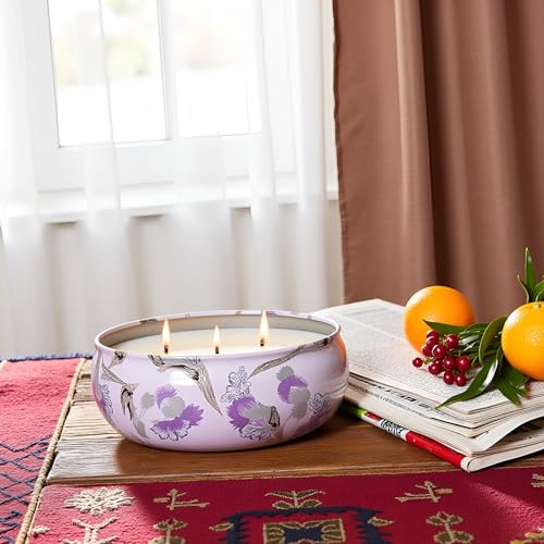 M&SENSE Citrus Berry Scented Candles 12 oz, Large 3 Wick Soy Tin Candle, Over 40 Hour Burning Time, 100% Natural Vegan Wax Relaxing Aromatherapy Aesthetic Candle Gift for Women Men - color: Citrus Berry