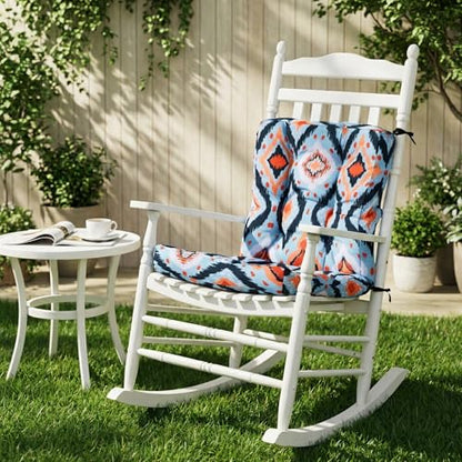 Hoteam 4 Set Outdoor Patio Chair Cushions 20 x 42 in Deep Seat Waterproof Patio Cushions Set for Furniture Replacement Removable Seat and Back (Ethnic Style) - style: Ethnic Style